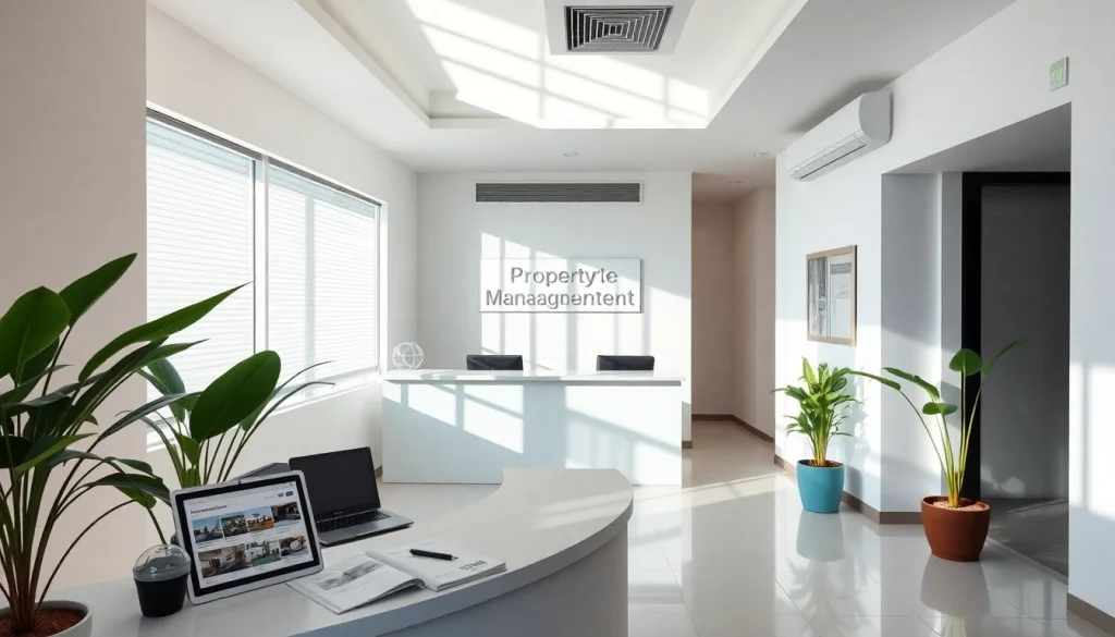 Property management phuket services showcased in a modern office environment with welcoming design elements.