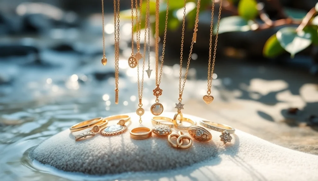 The spiritual meaning of jewelry falling off symbolizes change and renewal, illustrated with delicate pieces resting on a natural backdrop.