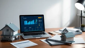 Calculate your property flipping investment potential with advanced analysis tools on a laptop.