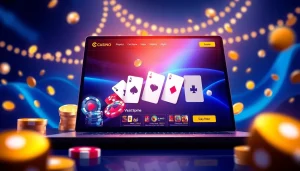 Experience seamless online gaming at https://whycazino.com with a visually stunning interface featuring poker chips and cards.
