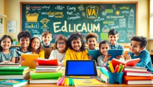 Students actively participating in an engaging Education lesson in a vibrant classroom.