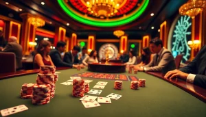 Experience high-stakes thrills at https://xx88casino.com/ with a vibrant casino poker scene and illuminated chips.