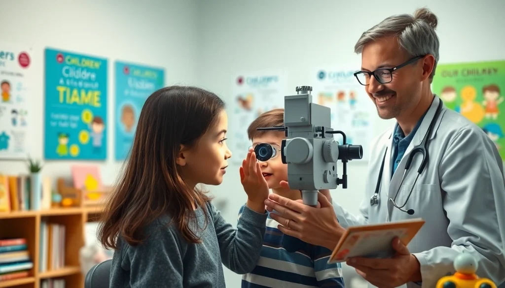 Helping a child with vision care emphasizes the importance of Our Children's Vision.