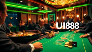 Experience thrilling poker action at UU88 casino with vibrant tables and eager gamblers.