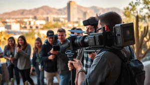 Capture the essence of Phoenix Video Production with a professional filming crew in action.