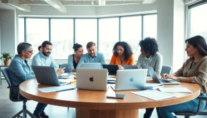 Enhance your Business with teamwork and collaboration in a modern office setting.