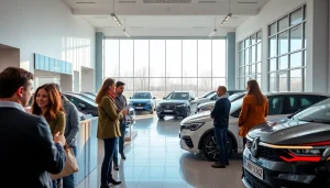 Chirie auto services in Chișinău showcasing modern cars and friendly staff.