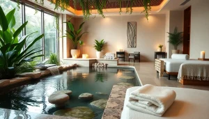 Engaging spa ad image highlighting a serene treatment room with calming elements.