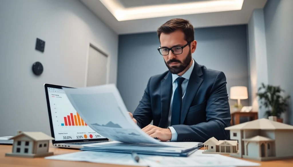 Księgowość dla spółki budowlanej przedstawiona przez profesjonalnego księgowego zarządzającego dokumentami finansowymi w nowoczesnym biurze.
