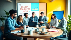 Enhance engagement and visibility with a professional agency workspace showcasing teamwork.