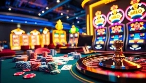 Engaging in thrilling gameplay at https://mm88.sa.com/ with vibrant poker chips and roulette wheel.