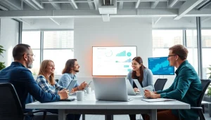 Team collaborating on quality assurance services at https://xqa.ca with modern technology.