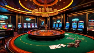 Experience thrilling gameplay at DA88 with premium casino tables and vibrant decorations.