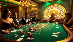 Players enjoying exciting casino games at 789BET with chips and cards on a vibrant table.