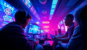 Engaging scene of players immersed in the LC88 Game online gaming interface with vibrant graphics.