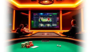 Exciting crickex online betting interface showcased in a luxurious casino setting with vibrant poker chips.