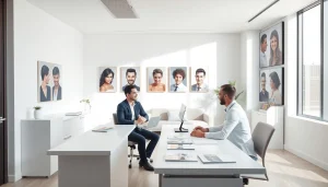 カミノクリニックの口コミ：親しみやすい専門家とのカウンセリングを強調する、モダンな毛髪再生クリニックの内装を紹介