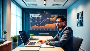 Professional financial setting representing BOX138's successful Rp 2,424,000,00 withdrawal.