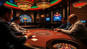 High-stakes poker game at PU88 casino with vibrant casino elements.