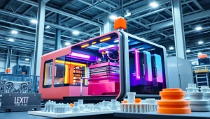 Efficient plastic injection molding machine in action producing high-quality plastic components.