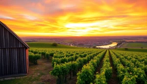 Explore the scenic vineyards of Clarksburg CA during sunset with picturesque views.