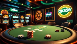 Experience high-stakes excitement at OK365's virtual casino tables with vibrant gaming visuals.