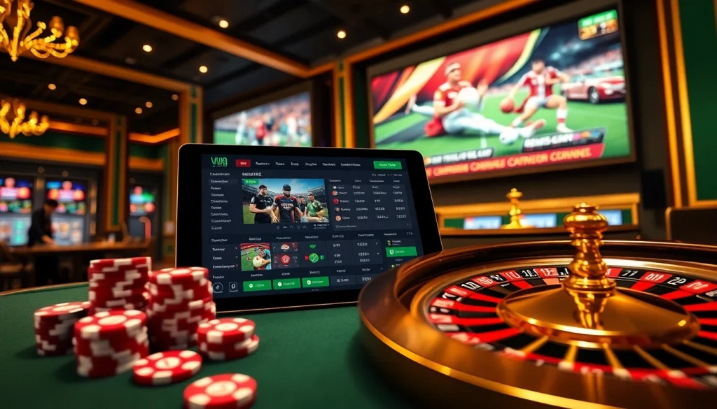 Betting excitement at Vua99 with vibrant casino elements and a modern interface.