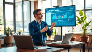 Boost your healthspan with a professional health coach analyzing health data in a bright office.