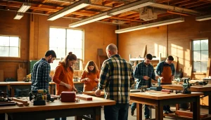 Students collaborating in a Trade School Tennessee setting, showcasing practical skills in a bright classroom.