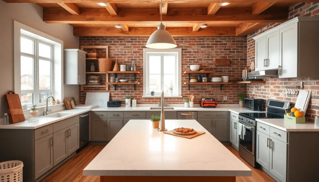 Showcase of home renovation with modern kitchen update featuring sleek design elements.