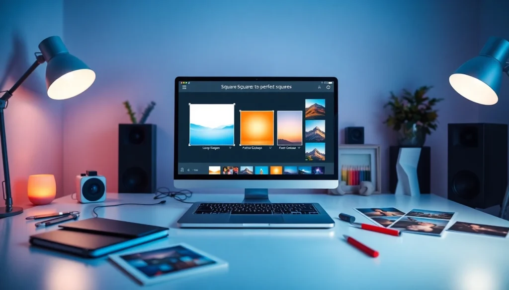 Transforming a square image using a versatile online tool for social media.