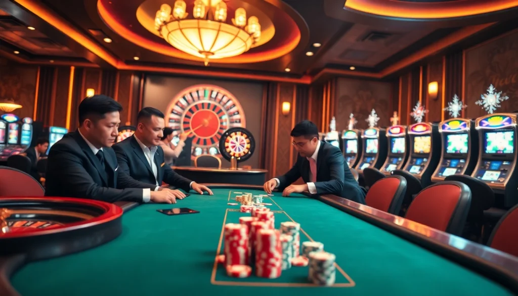 Experience the thrill of gambling at abc8.com with vibrant slot machines and poker tables.