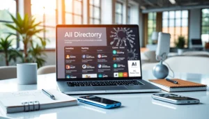 Showcasing an AI Tool Directory interface in a professional workspace, enhancing productivity and innovation.
