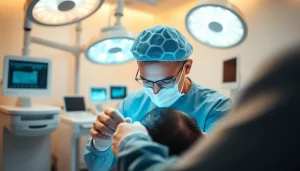 Patient receiving a hair transplant london procedure in a modern clinic setting, showcasing precision and care.
