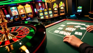 Experience high-stakes excitement at uu88..com with vibrant casino tables and slot machines.