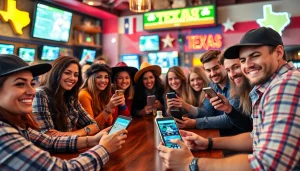 Engaged fans participating in sports betting in Texas at a lively sportsbook.