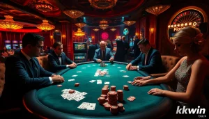 Experience kkwin black excitement at a luxurious casino poker table with vibrant chips and cards.