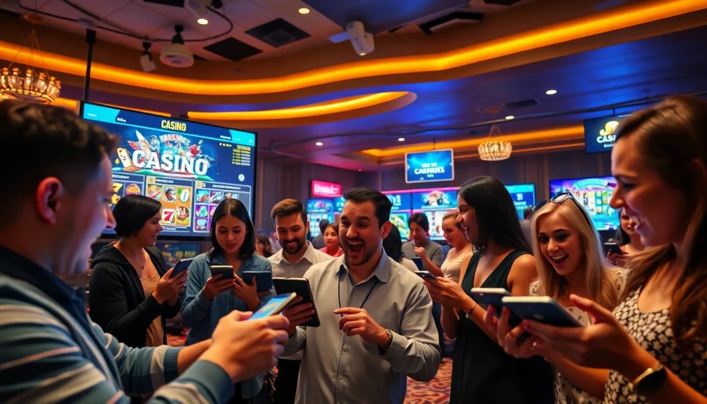 Exciting online gaming scene featuring uu88 đăng nhập with digital casino games and engaged players.