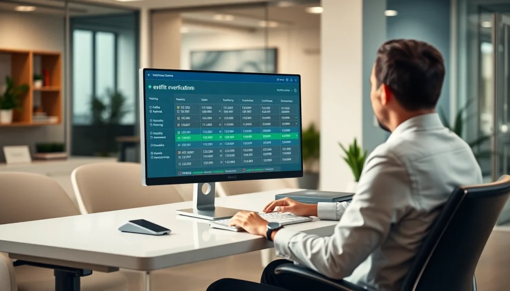 Phone number verification process in a modern office with a user-friendly interface.