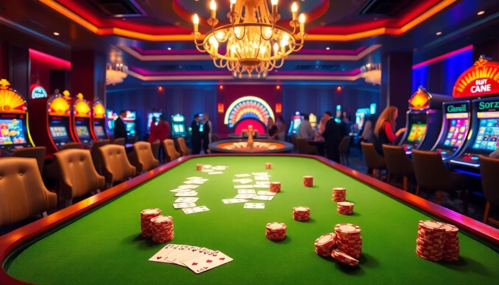 Experience the thrill of winning at trang chủ 789club, featuring vibrant casino tables and slot machines.