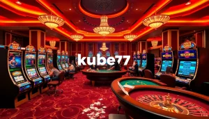 Experience thrilling gaming action at kubet77's vibrant casino, showcasing luxurious tables and exciting slot machines.