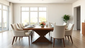 Elegant dining tables arranged for a cozy meal with stylish decor and natural lighting.
