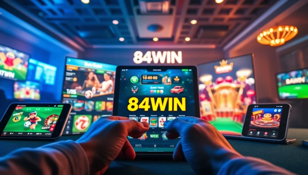 Engaging 84 win online gaming interface showcasing diverse betting options.