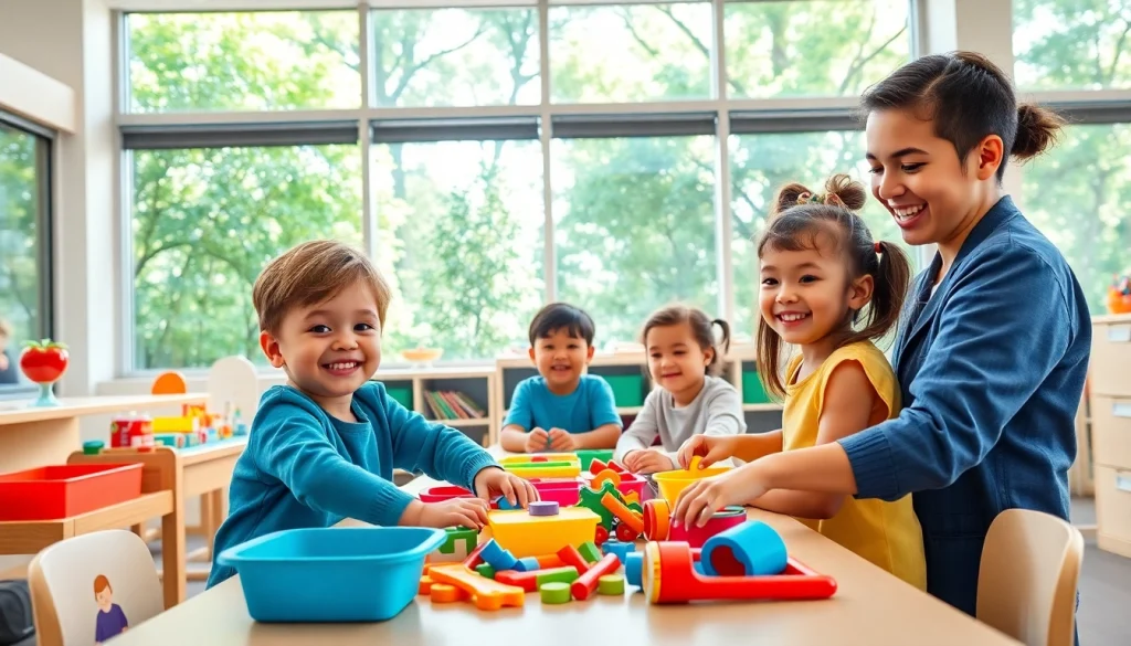 Experience childcare as provided by https://juniorsjunction.com, highlighting smiles and engaging activities.