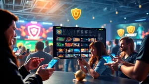 Dynamic online gambling experience at THABET, featuring diverse players engaging in various betting games.