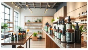 Showcase of cbd madrid products in a vibrant and inviting store.