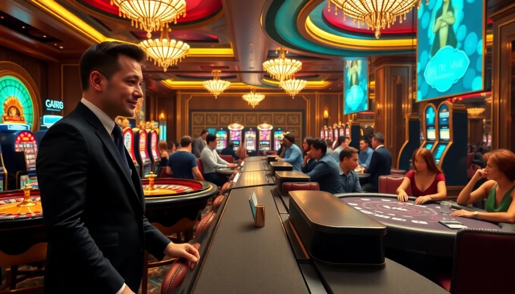 Experience the excitement at Gem88, where players enjoy high-stakes games at the casino.