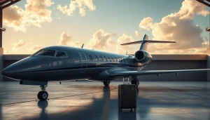 Experience luxury travel with https://flymarquis.com private jet in an elegant airport setting.