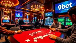Experience the thrill of winning at 9bet with vibrant casino visuals and engaging gameplay.