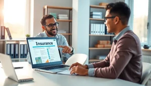 Assisting individual with insurance claims help in a professional consultation setting.